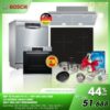 COMBO 30: bếp từ Bosch PIJ651FC1E + hút mùi DHL755B + lò nướng HBA512BRO + máy rửa bát SMS46MI05E 1 COMBO PIJ651FC1 1