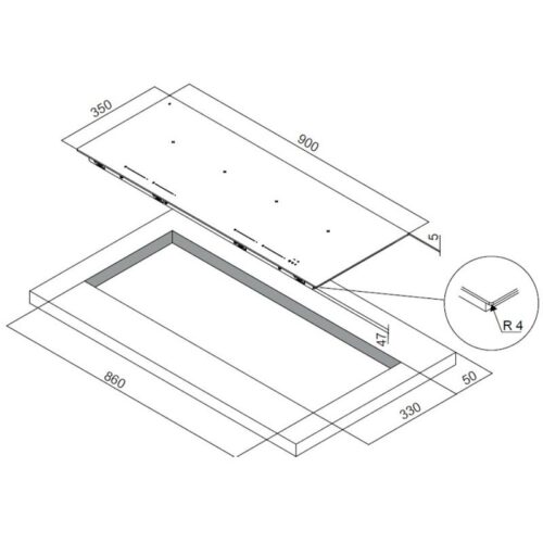 Bếp từ DUDOFF London IVY F4B ( IH-F4B) 2 Kích thước bếp từ DUDOFF London IVY F4B ( IH-F4B)