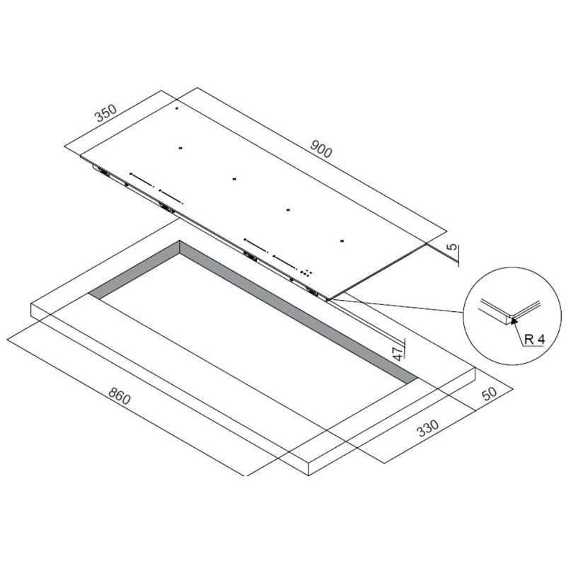 Kích thước bếp từ DUDOFF London IVY F4B ( IH-F4B) Kích thước bếp từ DUDOFF London IVY F4B ( IH-F4B)