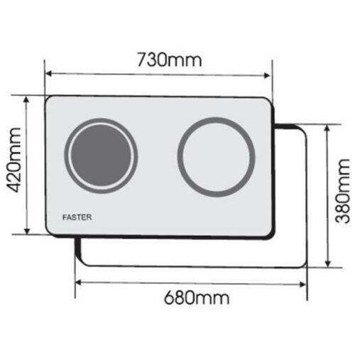 Kích thước bếp từ Faster FS729I Made in Malaysia