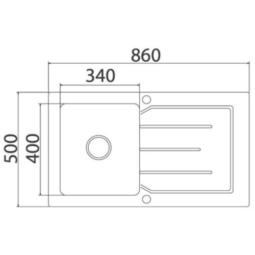 Kích thước chậu DUDOFF London Galio S01-A1W (S01-AG1W)