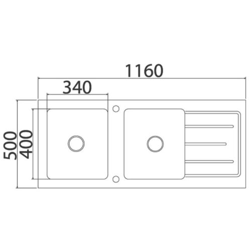 Kích thước chậu DUDOFF London Galio S02-A1B (S02-AG1B)