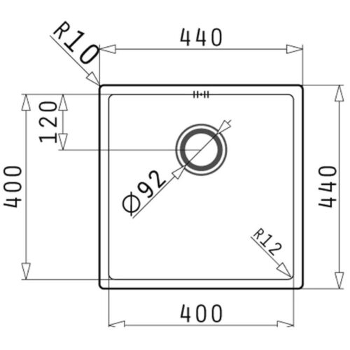 Kích thước chậu rửa bát inox BOSCH ASTRIS (40X40) 1B