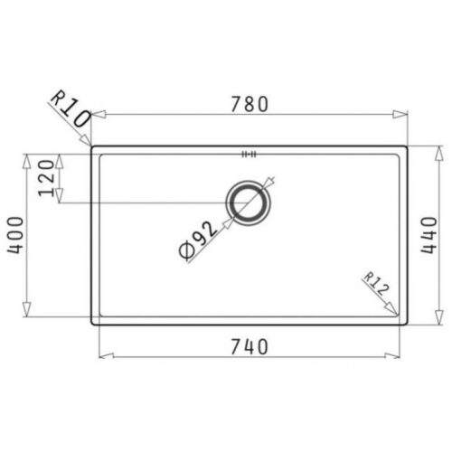 Kích thước chậu rửa bát inox BOSCH ASTRIS (74X40) 1B