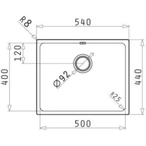 Kích thước chậu rửa bát inox BOSCH LYDIA (50X40) 1B