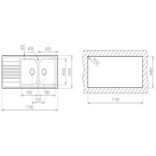 Chậu rửa chén bát TEKA PREMIUM 2B 1D 3 Kích thước chậu rửa chén bát TEKA PREMIUM 2B 1D