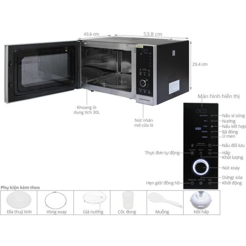 Kích thước lò vi sóng Electrolux EMS3085X