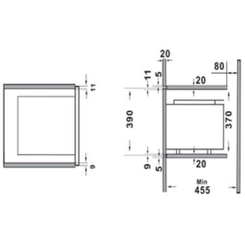 Kích thước lò vi sóng kết hợp nướng Electrolux EMSB30XCF
