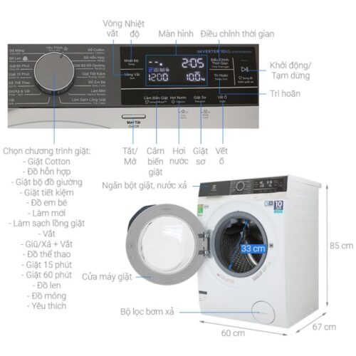 Máy giặt Electrolux EWF1023BESA 6 Kích thước máy giặt Electrolux EWF1023BESA