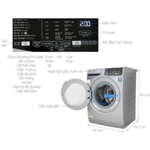 Kích thước máy giặt Electrolux EWF9025BQSA