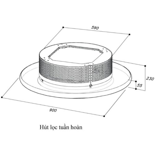 Kích thước máy hút áp trần DUDOFF London Carina C (HC-S01C)