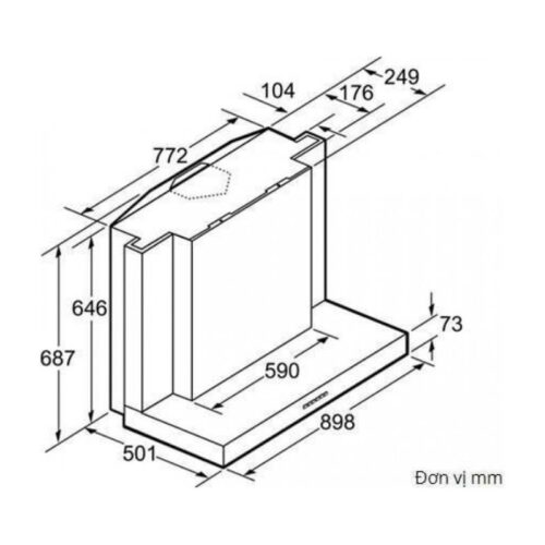 Kích thước máy hút khói Bosch DWB093553