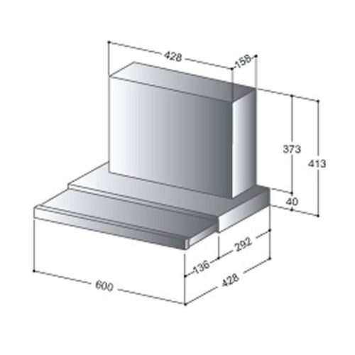 Kích thước máy hút khói khử mùi âm tủ BONUCCI BIC68