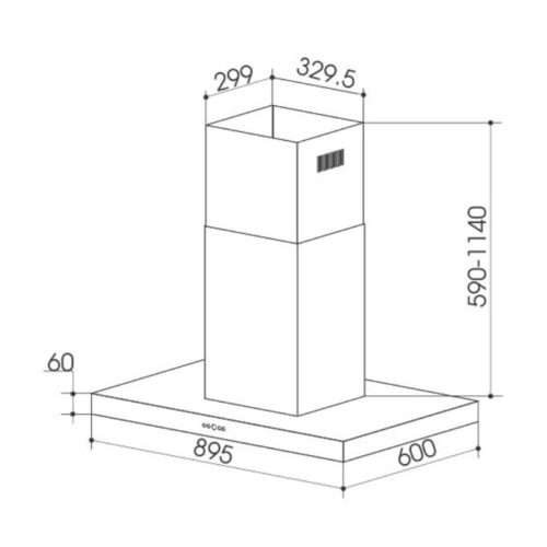 Kích thước máy hút khử mùi Faster BIS90T