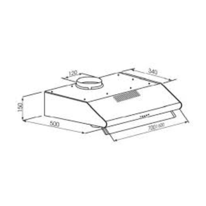 Kích thước máy hút khử mùi Kocher K-6060I 60cm Kích thước máy hút khử mùi Kocher K-6060I 60cm