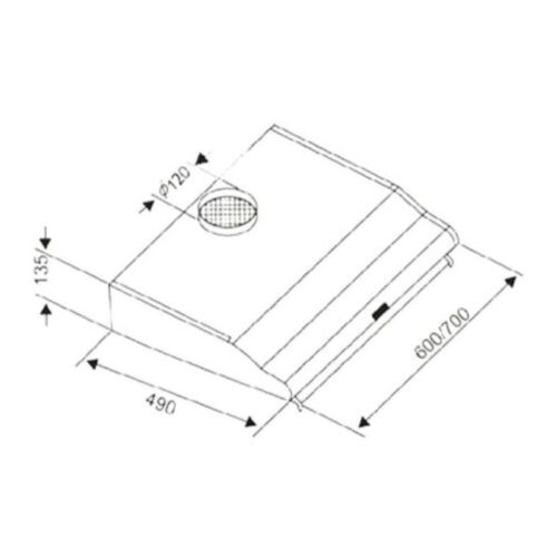 Kích thước máy hút khử mùi Kocher K-6070S 70cm