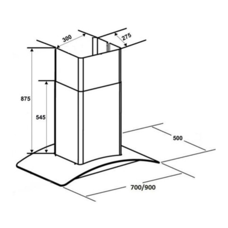 Kích thước máy hút khử mùi Kocher K-8390 90cm Kích thước máy hút khử mùi Kocher K-8390 90cm
