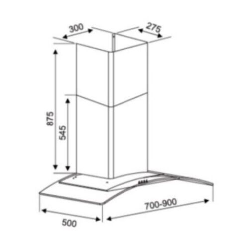 Kích thước máy hút khử mùi Kocher K-8870 70cm