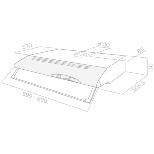 Kích thước máy hút mùi Elica CONCORDE 2M IX/F/60
