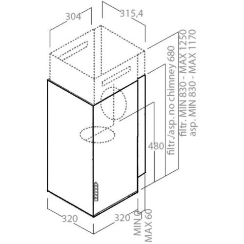 Kích thước máy hút mùi Elica HAIKU BL/A/32
