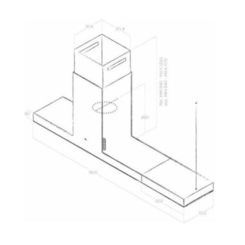Kích thước máy hút mùi Elica HAIKU ISLAND CONCRETE/A/180