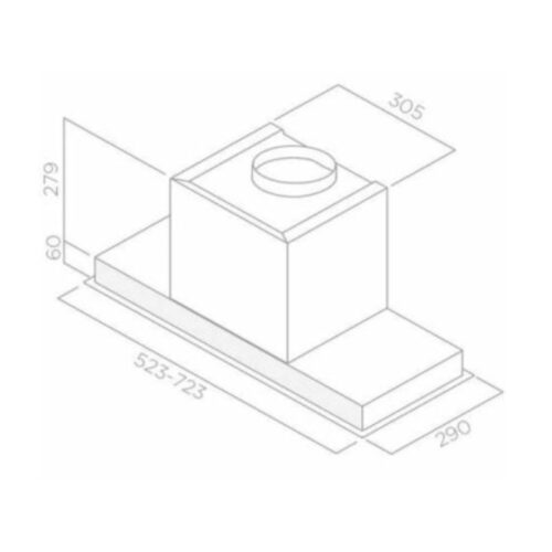 Kích thước máy hút mùi Elica HIDDEN IXGL/A/90