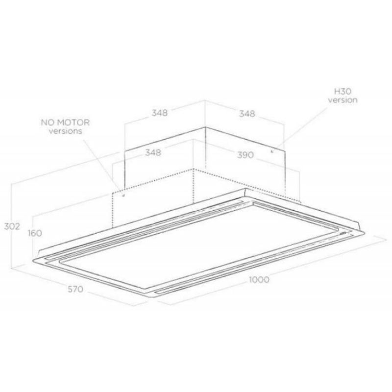 Kích thước máy hút mùi Elica HILIGHT H30 WH/A/100 Kích thước máy hút mùi Elica HILIGHT H30 WH/A/100
