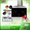 COMBO 15: Bếp từ Chefs EH-DIH366 + hút mùi EH-R506E7 + chậu Eurosun EU-8143BK + vòi S-K006 + bộ nồi Faster Melody 2 chefs combo