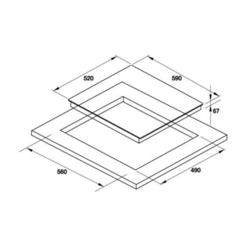 Kích thước bếp điện 3 vùng nấu Hafele HC-R603D 536.01.901