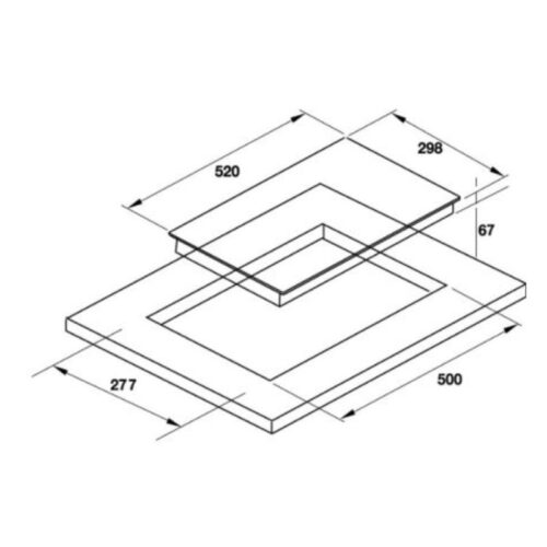 Kích thước bếp điện Domino Hafele HC-R302D 536.61.670