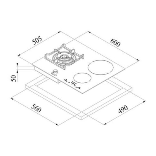Bếp hỗn hợp gas từ Dudoff Grani Z0102