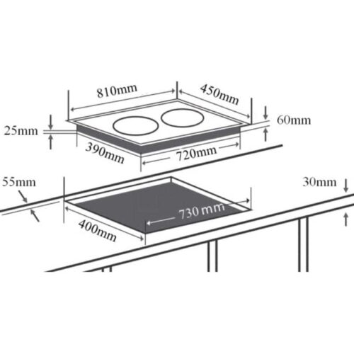 kich thuoc bep tu ba vung nau chefs eh ih536