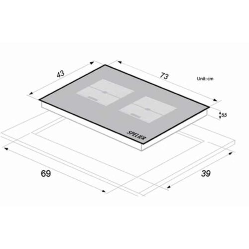 Kích thước của Bếp Từ Đôi Spelier SPM – 828I PLUS