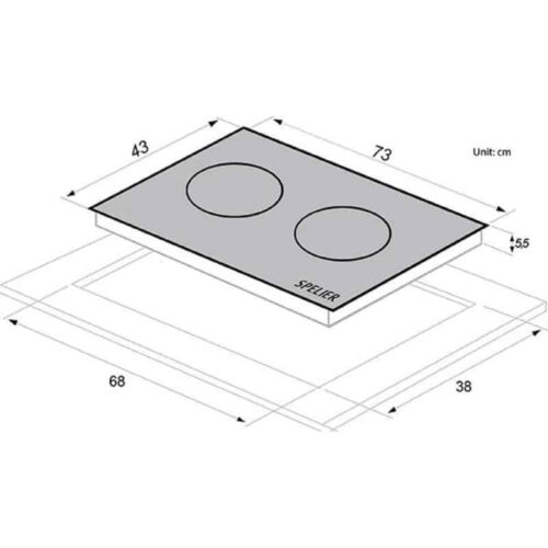 Kích thước của BẾP TỪ ĐÔI SPELIER SPM-928I