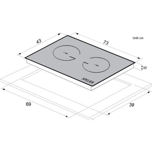 Kích thước của Bếp Từ Đôi Spelier SPM-958LT