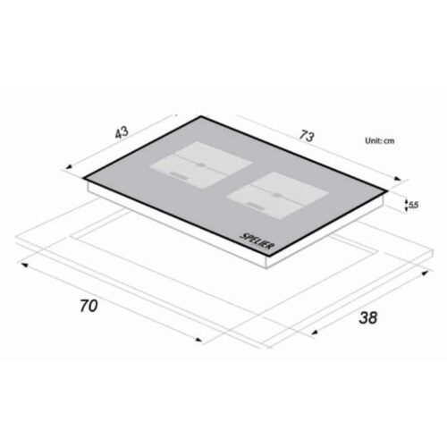 Kích thước của BẾP TỪ ĐÔI SPM 828I PRO