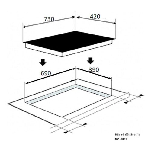 Kích thước bếp từ Sevilla SV-135T