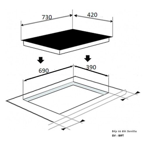 Kích thước bếp từ Sevilla SV-189T