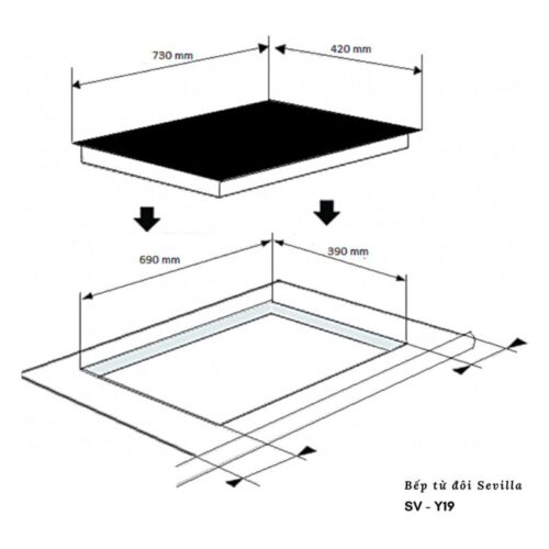 Kích thước bếp từ Sevilla SV-Y19