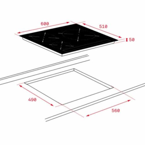 Kích thước của Bếp từ TEKA IBC 63015 BK MSS