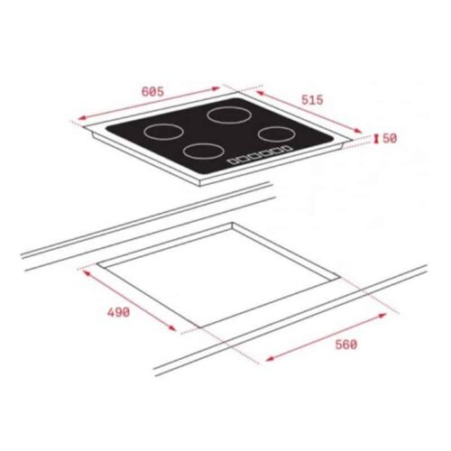 Kích thước của Bếp từ TEKA ITC 64630 BK MST