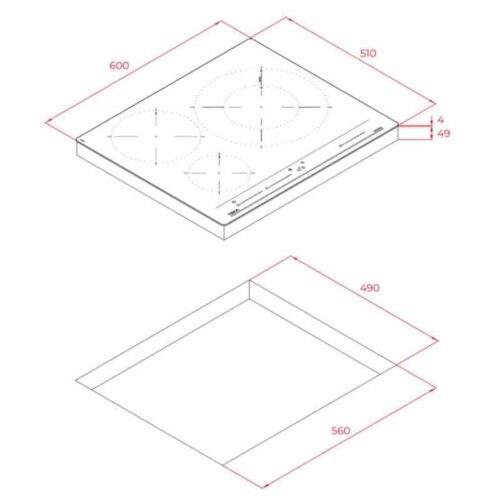 Kích thước của Bếp từ TEKA IZC 63320 BK MSS