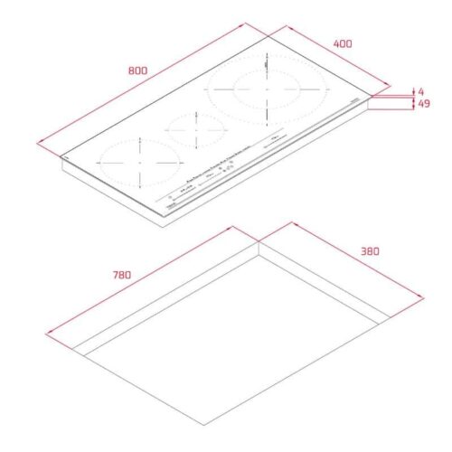Kích thước của Bếp từ TEKA IZC 83620 MST BK