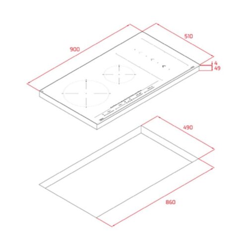 Kích thước bếp từ TEKA IZS 34700 MST BK