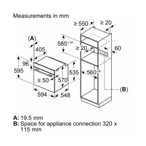 Kích thước lò nướng Bosch HBG5585S6B
