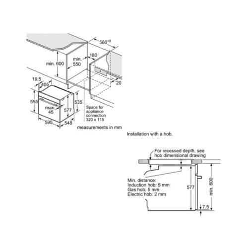 Lò nướng Bosch HBG656RS1B 7 Kích thước lò nướng Bosch HBG656RS1B