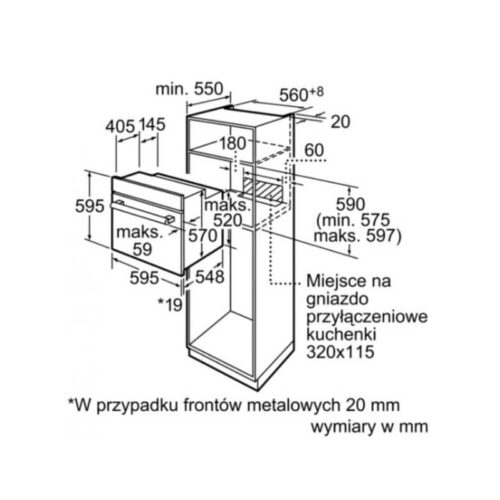 Lò nướng Bosch HBN539S5 4 Kích thước lò nướng Bosch HBN539S5