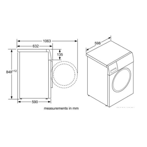 Kích thước máy giặt Bosch WAP28480SG