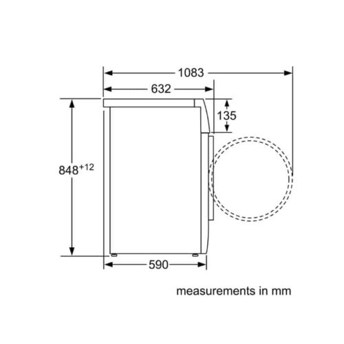 Máy giặt Bosch WVH28420GB 3 Kích thước máy giặt Bosch WVH28420GB