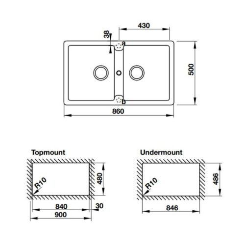 Chậu đá Hafele GALBA HS-GD8650 570.36.300